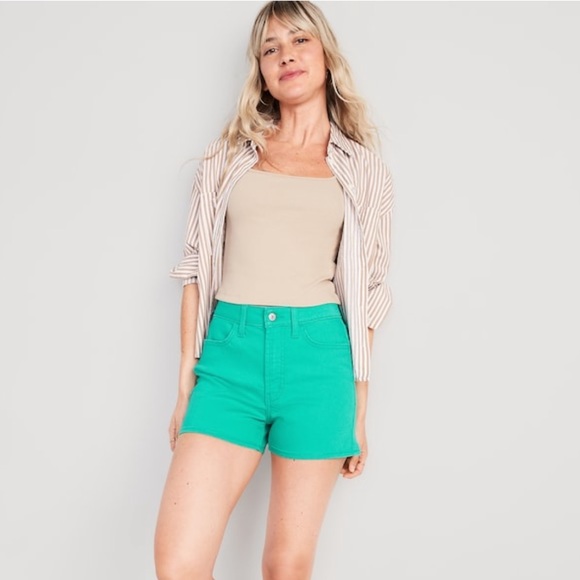 NWT Old Navy the teal world high waisted WOW Jean shorts size 22 - Picture 3 of 9